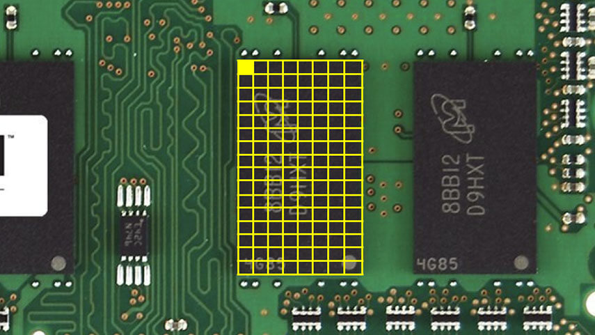 A graphic representation of a byte of memory